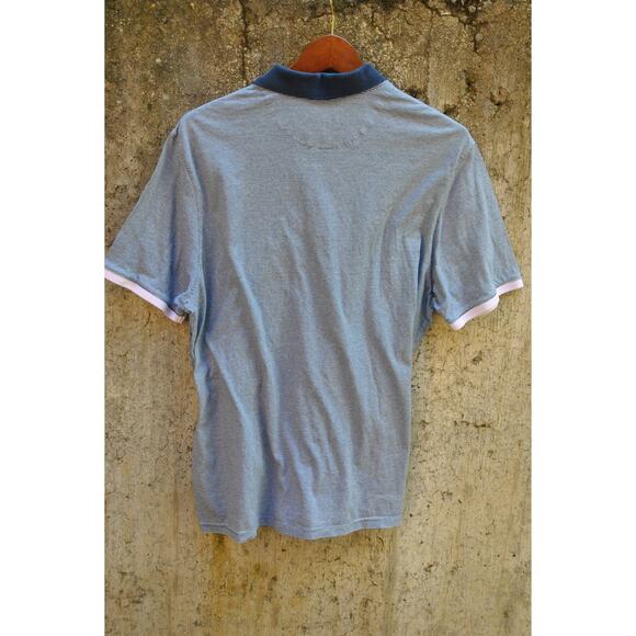 Ted Baker Men's Navy Microstripe Polo Shirt – Size 5 (XL Equivalent) - Picture 5 of 5